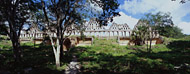 House of the Doves Back Side at Uxmal Ruins - uxmal mayan ruins,uxmal mayan temple,mayan temple pictures,mayan ruins photos